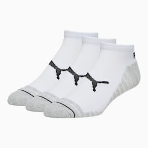 Chaussettes basses moitié tissu éponge sélectionnées, homme (paquet de 3), WHITE / BLACK, extralarge